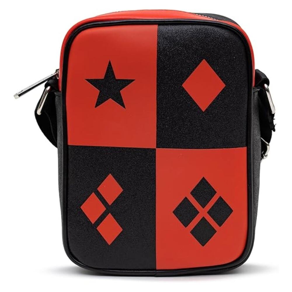 Harley Quinn Crossbody NEW Buckle-Down x DC Comics Bag Red Black Vegan Leather